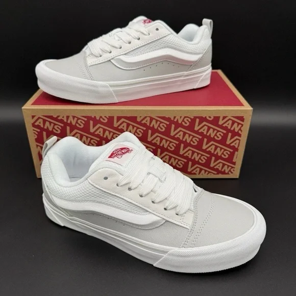 Vans White and Gray Knu Skool - Picture 3 of 7